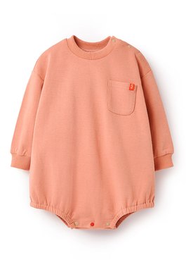 BABY棉質寬鬆包屁衣 - 粉橘