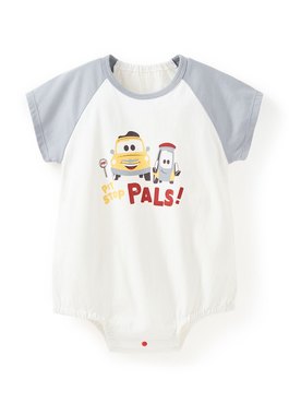 BABY 迪士尼棉質拉克蘭寬鬆包屁衣-汽車總動員 - 藍紫