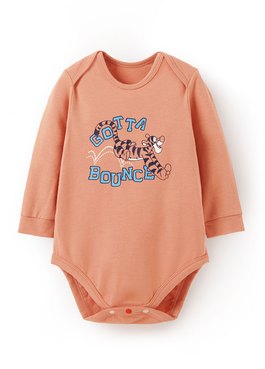 BABY迪士尼蓄熱保溫長袖包屁衣-跳跳虎 - 橘色