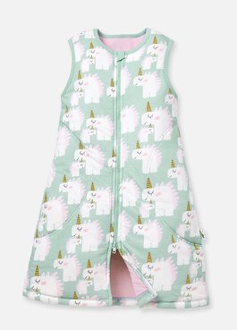 抗菌防踢被(秋冬款3Y)拉鍊款-獨角獸 - 湖水綠