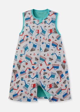 抗菌防踢被(薄款3Y)拉鍊款-挖土機