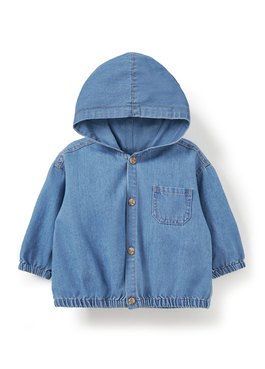 BABY牛仔連帽外套 - 淺藍