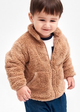 BABY刷毛外套 - 卡其