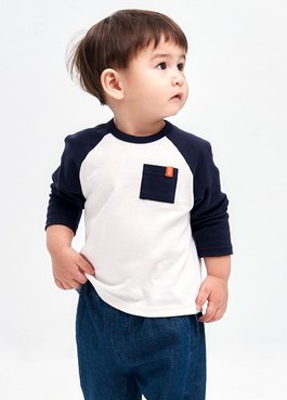 BABY拉克蘭長袖T恤 - 深藍