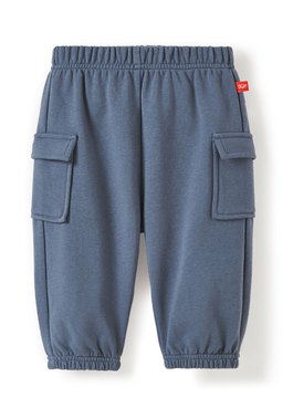 BABY棉質工作束口褲 - 灰藍