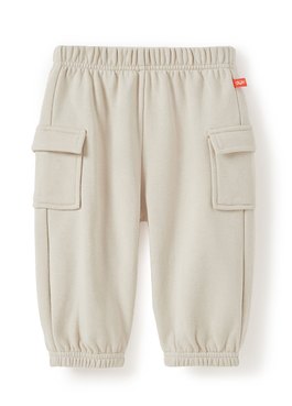 BABY棉質工作束口褲 - 米色