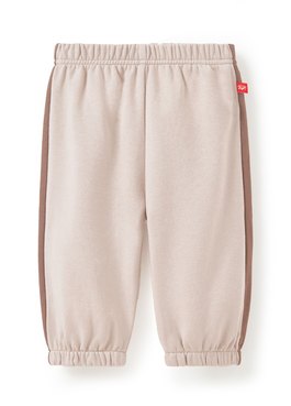 BABY撞色剪接束口褲 - 卡其