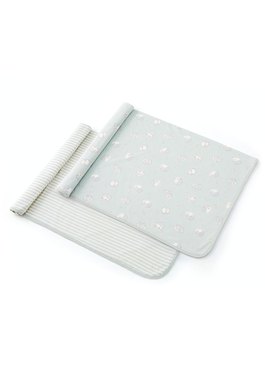 多用途大方巾刺蝟款(兩入) - 灰藍