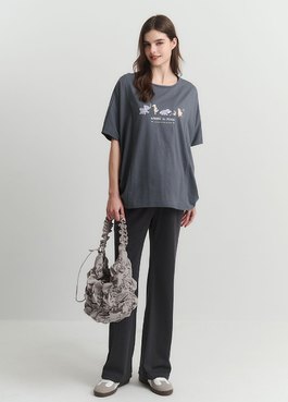 迪士尼小熊維尼寬鬆孕哺罩衫 - 灰藍