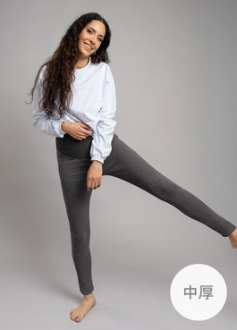 厚磅碳磨保暖瑜珈孕婦褲 - 深灰