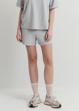 華夫格休閒孕婦短褲