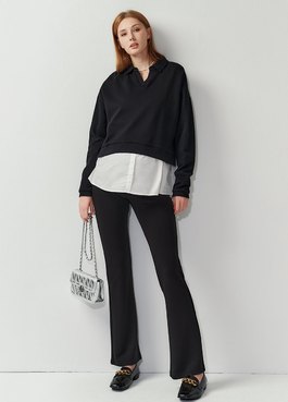 彈力喇叭緊身孕婦褲