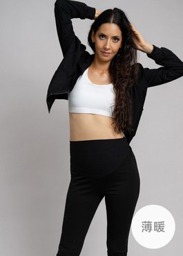 科技羊毛瑜珈孕婦褲 - 黑色